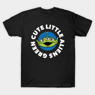 Green Cute Little Aliens (Dark) T-Shirt